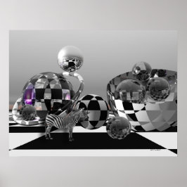 Póster Cebra en un mundo de ciencia ficción de B&W