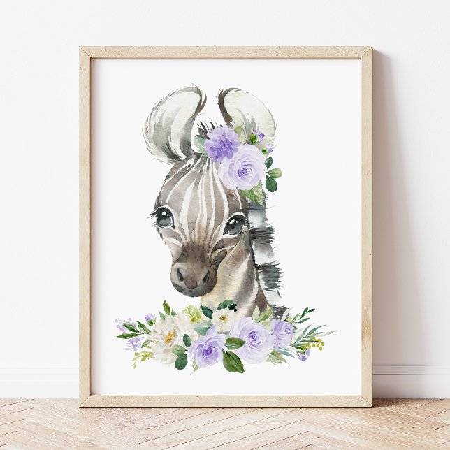 Póster Cebra, Safari, Flores Moradas, Sin Género (Subido por el creador)