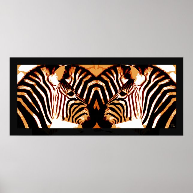 Póster Cebras enamoradas (Frente)