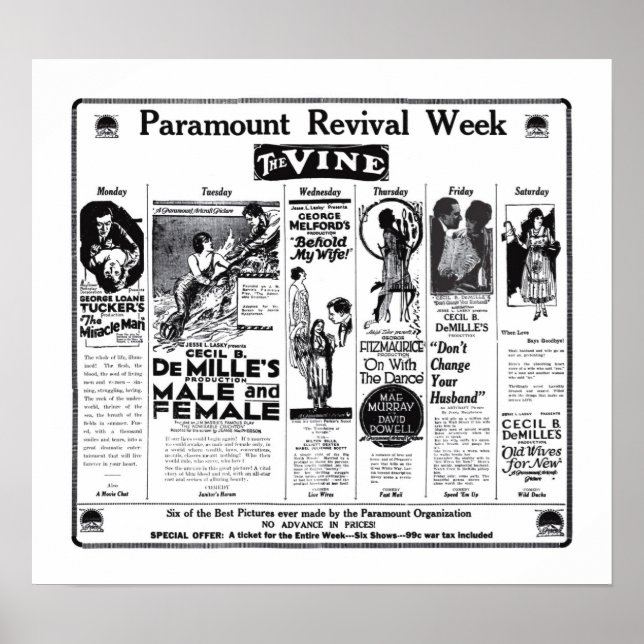 Póster Cecil B. DeMille poster de anuncios de películas a (Frente)