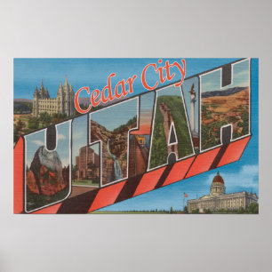 Póster Cedar City, Utah - escenas grandes de la letra
