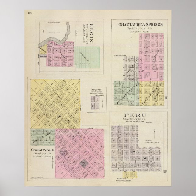 Póster Cedarvale, Elgin, Chautauqua Springs, Kansas (Frente)