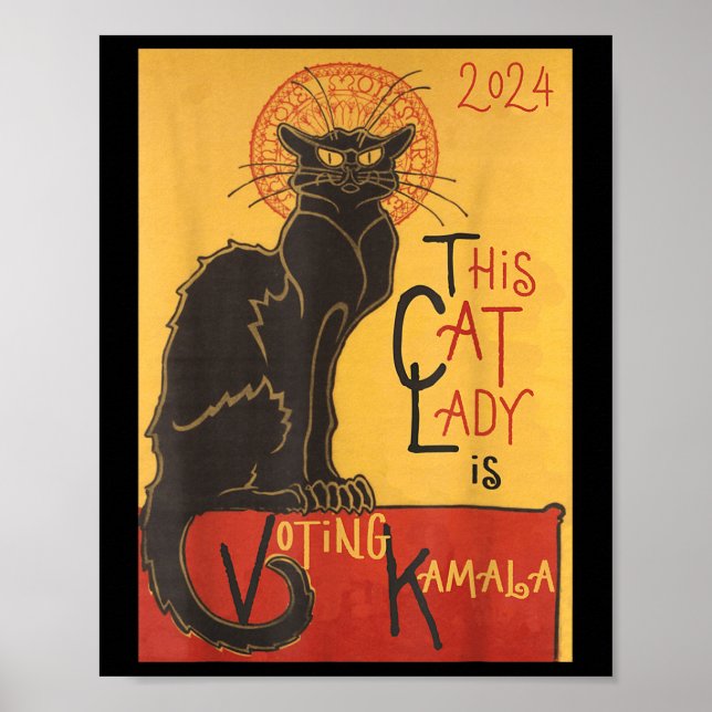 Póster Cédula del gato Kamala Le Chat Noir célebre (Frente)