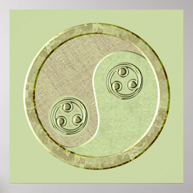 Póster Celadon suave Green Yin Yang Poster (Frente)