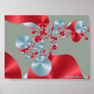 Póster Celdas rojas y blancas