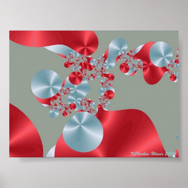 Póster Celdas rojas y blancas (Frente)