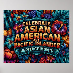 Póster Celebra el Mes de la Herencia AAPI con Follaje Tro