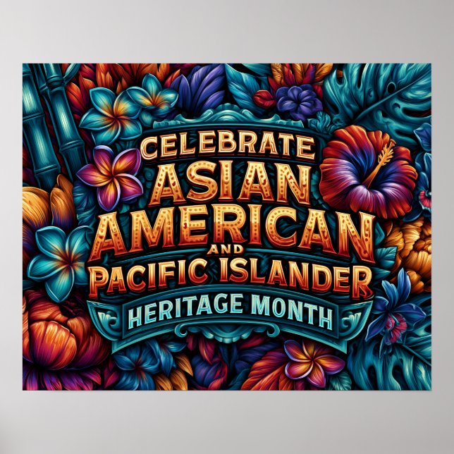 Póster Celebra el Mes de la Herencia AAPI con Follaje Tro (Frente)