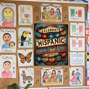 Póster Celebra el Mes de la Herencia Hispana