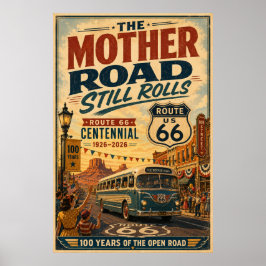 Póster Celebración Centenaria de la Ruta 66 Escenas Calle