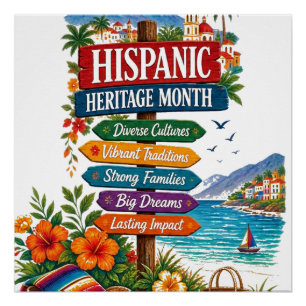 Póster Celebración Costera del Mes de la Herencia Hispana