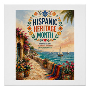 Póster Celebración Costera del Mes de la Herencia Hispana