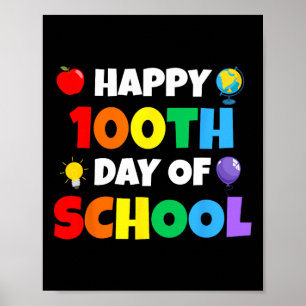 Póster Celebración De 100 Días De Aprendizaje De Niños Y