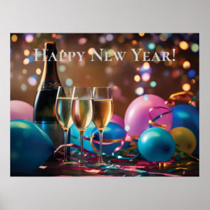 Póster Celebración de Año Nuevo festivo - texto de person