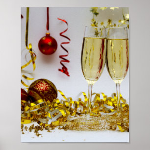 Póster Celebración de Año Nuevo Spa de champán de Slipper