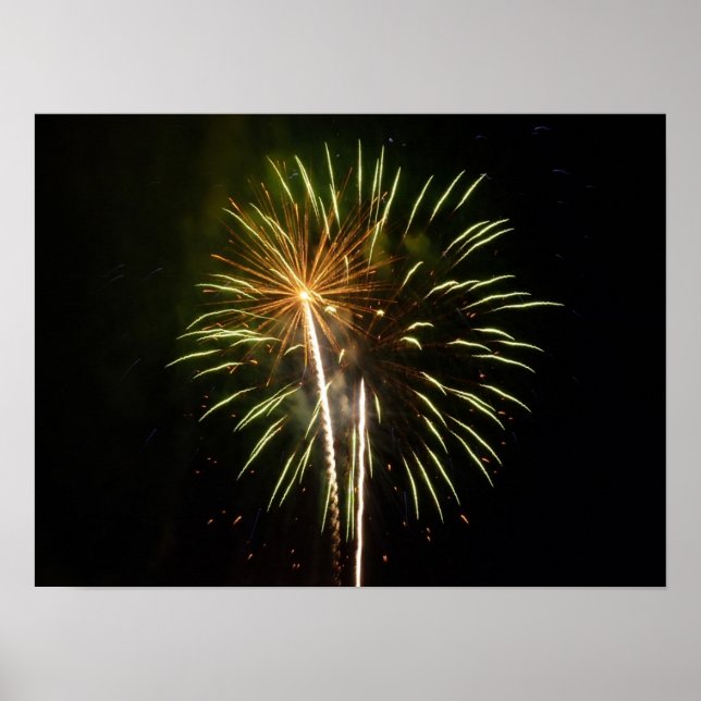 Póster Celebración de Fiestas con Fuegos Artificiales Ver (Frente)