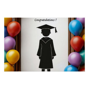 Póster 🎓 Celebración de Globos de Graduación Para Fiesta