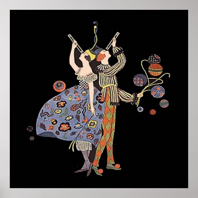 Póster Celebración de invitados Fiestas Art Deco (Frente)