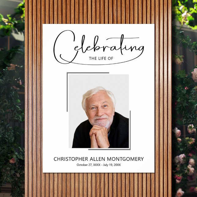 Póster Celebración de la Foto Memorial del Funeral de la  (Celebration of Life photo memorial funeral poster - INSTANT DOWNLOAD or PRINTED (framed, too))