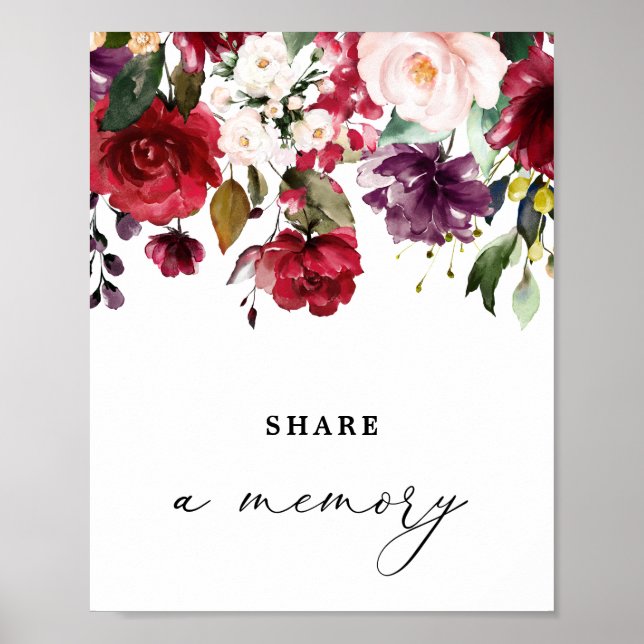Póster Celebración De La Vida Comparte Un Rótulo De Memor (Frente)