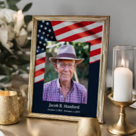 Póster Celebración de la vida con bandera estadounidense