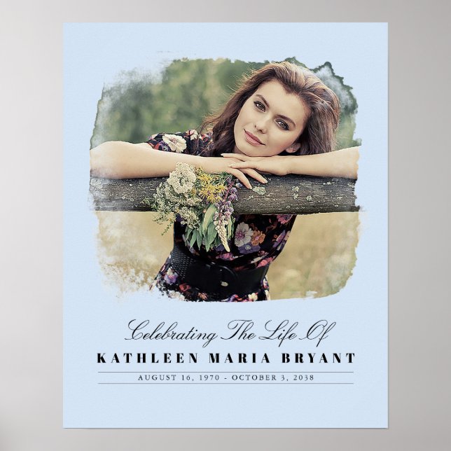 Póster Celebración de la vida con ceremonia fúnebre de fo (Frente)