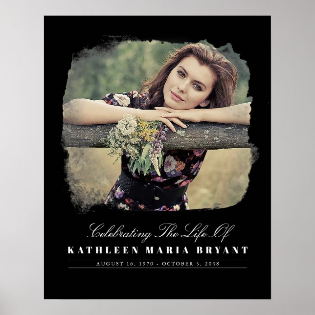 Póster Celebración de la vida con ceremonia fúnebre de fo (Frente)