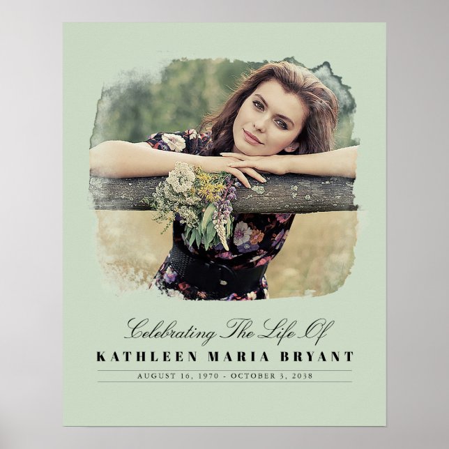 Póster Celebración de la vida con ceremonia fúnebre de fo (Frente)