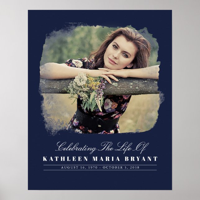 Póster Celebración de la vida con ceremonia fúnebre de fo (Frente)