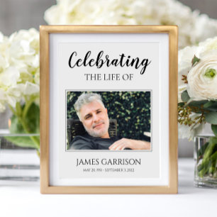 Póster Celebración de la vida con el funeral de la foto
