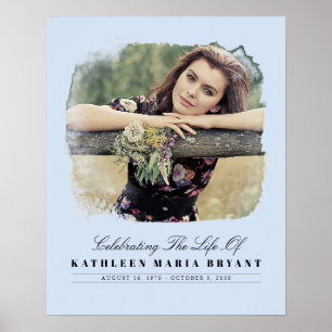 Póster Celebración de la vida con foto ceremonia funerari