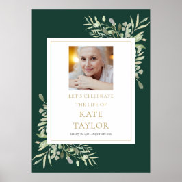 Póster Celebración de la vida con foto de vegetación esme