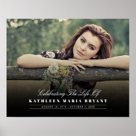 Póster Celebración de la vida con funeral de foto horizon