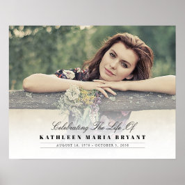 Póster Celebración de la vida con funeral de foto horizon