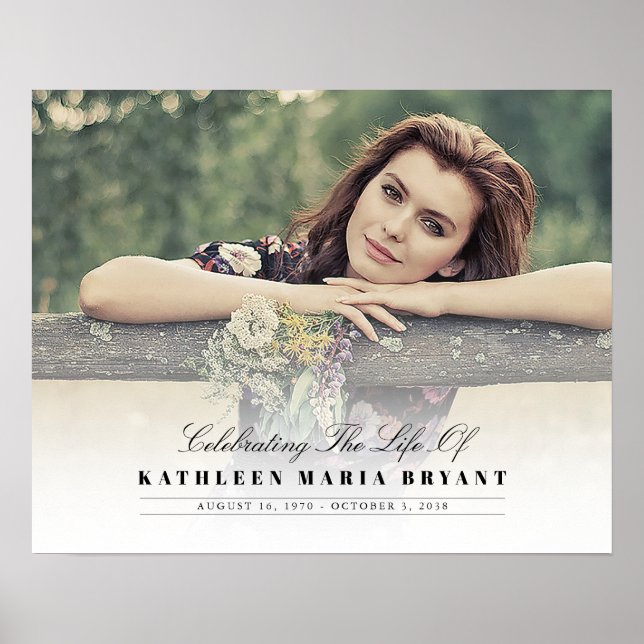 Póster Celebración de la vida con funeral horizontal de f (Frente)