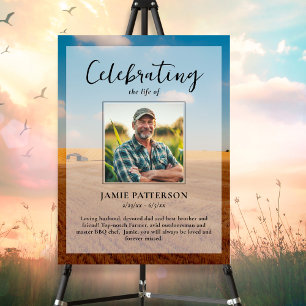 Póster Celebración de la vida del agricultor Foto persona