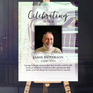 Póster Celebración de la vida del coleccionista de automó