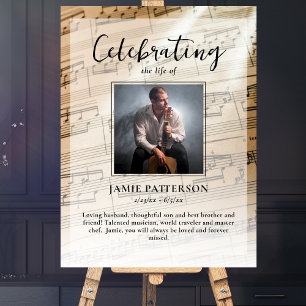 Póster Celebración de la vida del músico con foto persona
