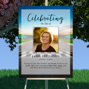 Póster Celebración de la Vida del Piloto de Carreras, Fot