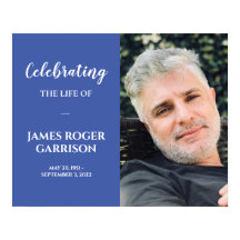 Celebración de la vida en azul y blanco Foto memor