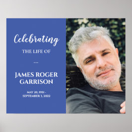 Póster Celebración de la vida en azul y blanco Foto P