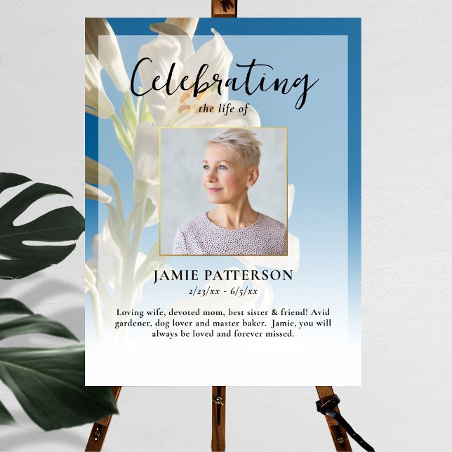 Póster Celebración de la Vida Flor de Lily Foto Funeral (Subido por el creador)