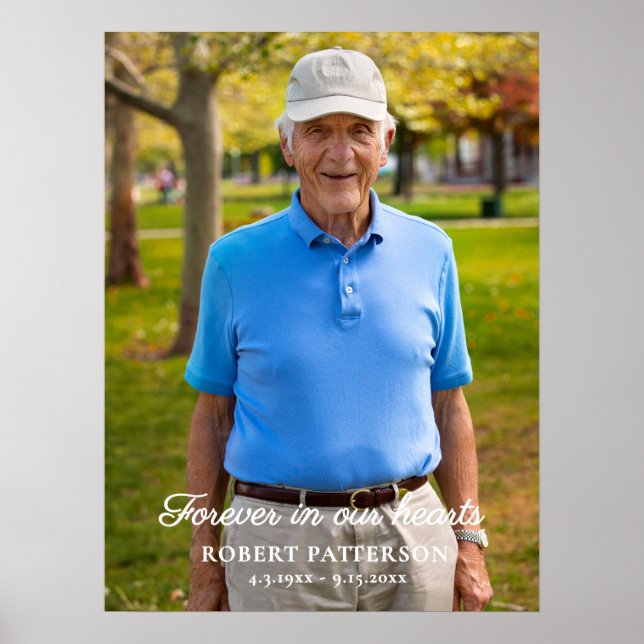 Póster Celebración de la Vida Foto Descargable Funeral (Frente)