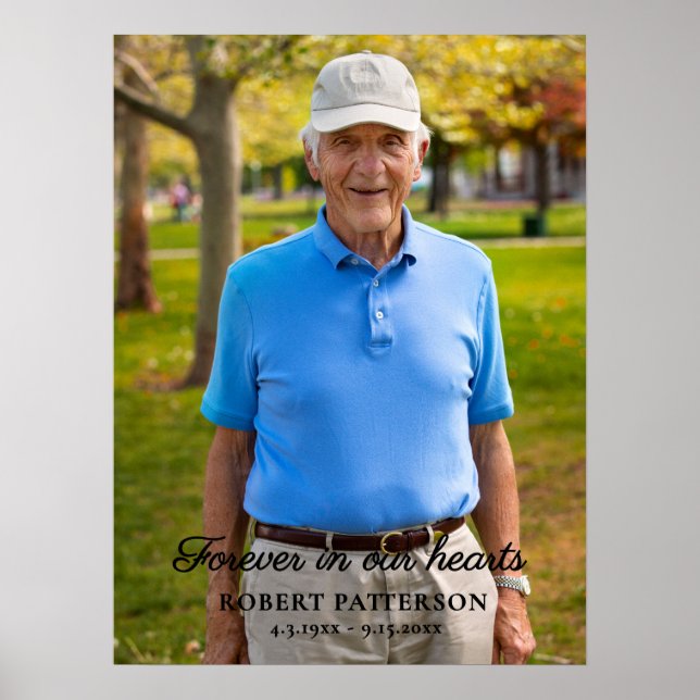 Póster Celebración de la Vida Foto Descargable Funeral (Frente)