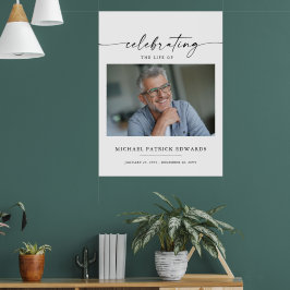 Póster Celebración de la Vida | Foto Funeral Memorial