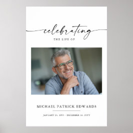Póster Celebración de la Vida | Foto Funeral Memorial