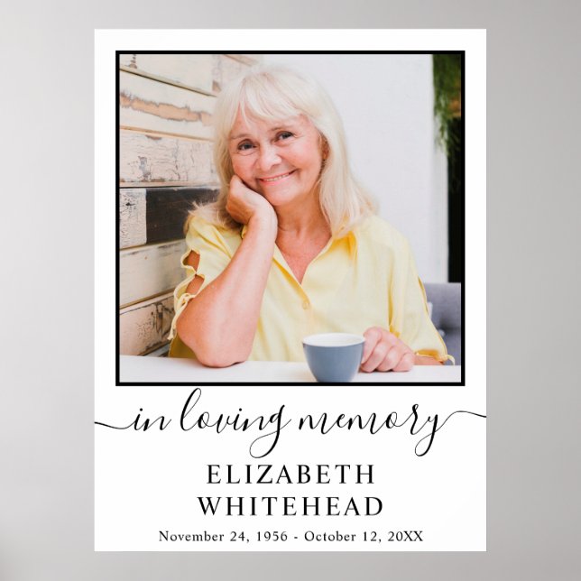 Póster Celebración de la vida Foto minimalista (Frente)