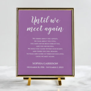 Póster Celebración de la Vida Lavanda Hasta que Nos Volva