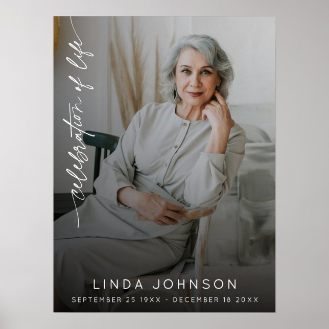 Póster Celebración de la vida Recuerdo Foto Funeral (Frente)