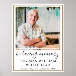 Póster Celebración de la vida Simple Gold Frame Photo